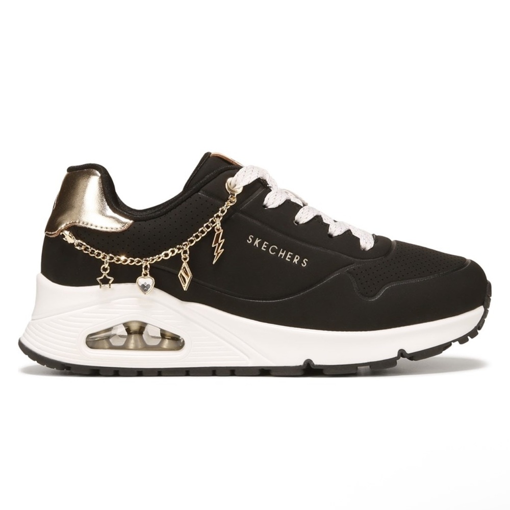 Skechers Street Uno Black and White Kids' Street Uno Sneakers - Picture 1 of 10